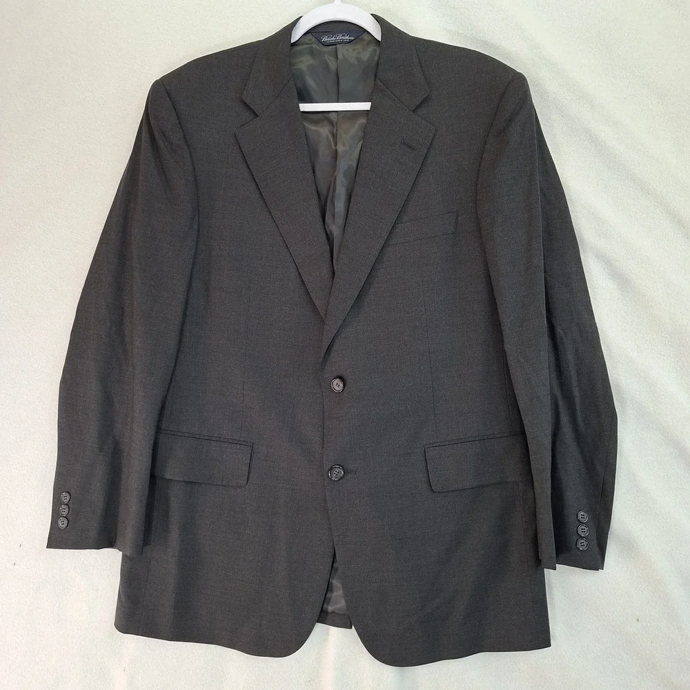 Brooks Brothers 1818 Blazer 40R SAMPLE Wool‎ Lycra Blend Gray Sharkskin